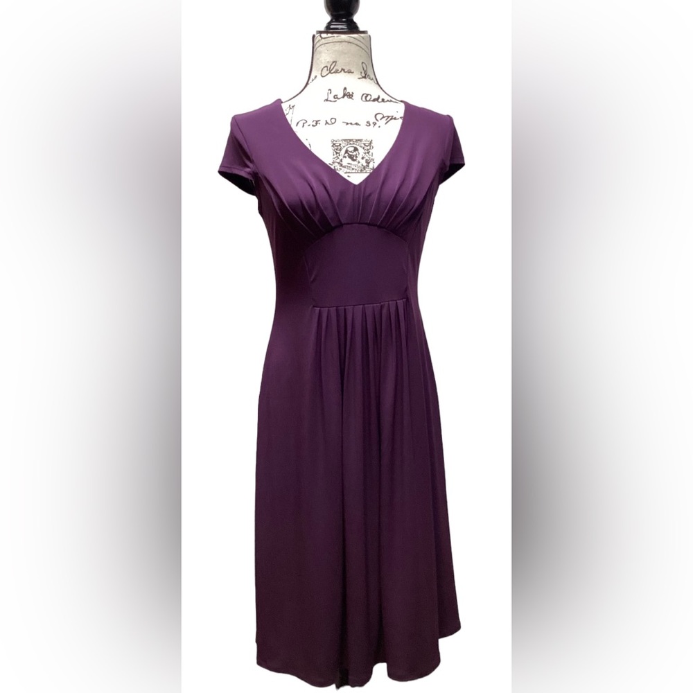 Bisou Bisou Purple empire waist dress Size 8